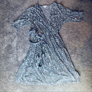 Banana Republic Slate Blue/Gray Wrap Dress Sz L